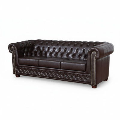 Sofa trzyosobowa Podkładka designerska sofa 3-osobowa Siedziba sofy Pokój brązowy luksusowy