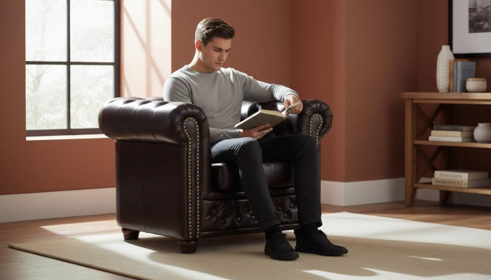 Chesterfield Fotel TV Couch 1 miejsce do siedzenia Sofa Włókienniczy Skóra Couchen Podkładka