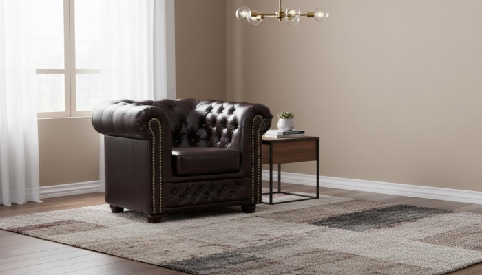 Chesterfield Fotel TV Couch 1 miejsce do siedzenia Sofa Włókienniczy Skóra Couchen Podkładka