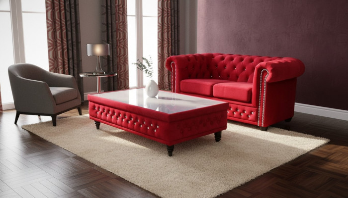 Chesterfield Design stolik kawowy szklany stolik Tabela Podkładka sofa stoły boczne