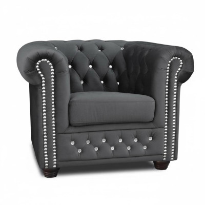 Chesterfield Fotel TV Couch 1 miejsce do siedzenia Sofa Włókienniczy Materiał Kanapy Podkładka Nowość