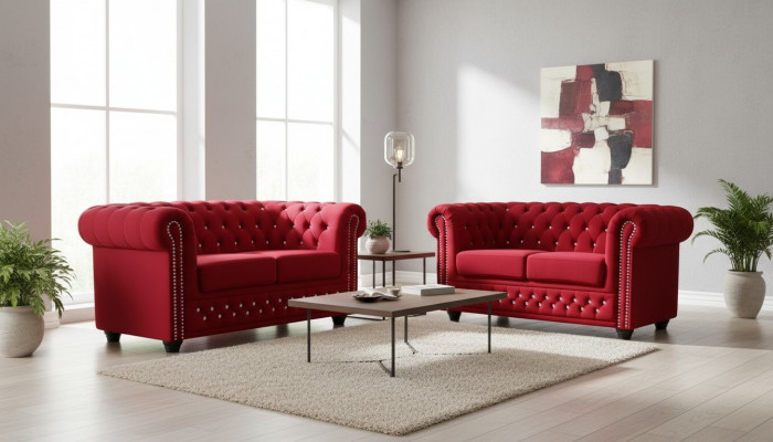 Zestaw sofowy 2+1 miejsce do siedzenia Sofy Kanapa Podkładka Blue Classic Couches Ustawić