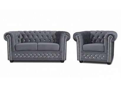 Chesterfield Zestaw sofowy 2+1 miejsce do siedzenia Design Couch Podkładka Sofa Ustawić Zestaw Nowy