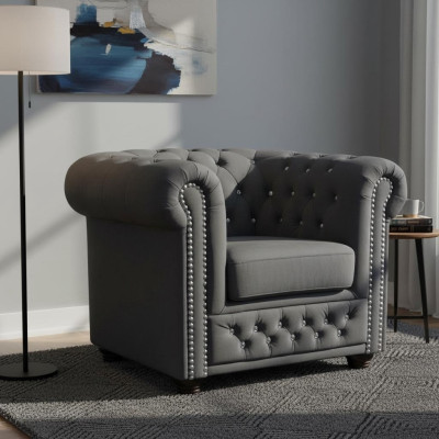Kanapy Chesterfield Fotel TV Kanapa 1 miejsce do siedzenia Sofa Włókienniczy Materiał Podkładka Nowe