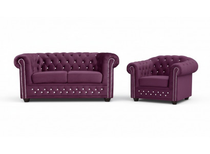 Chesterfield Zestaw sofowy 2+1 miejsce do siedzenia Design Couch Sofa Ustaw Zestaw Nowy