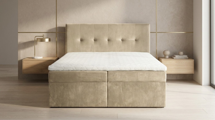 Design Chesterfield łóżko Podwójne łóżko Hotel Luxury 180x200 Double Włókienniczy