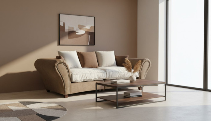 Sofa 4 miejsce do siedzenia sofy materiałowe luksusowe kanapy kanapy duże Podkładka Lümmel 265cm