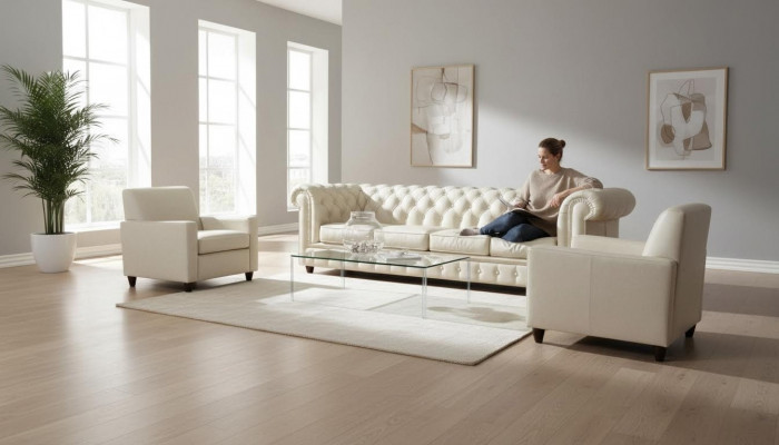Chesterfield Narożnikowa kanapa L-Shape Material Design Couch Podkładka Siedziba Sofa Włókienniczy
