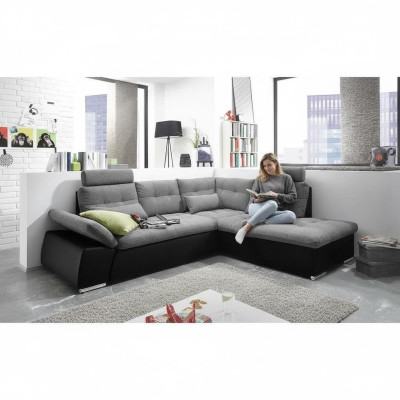 Narożnikowa kanapa Sofa w kształcie litery L Couch Design Podkładka Modern Skóra Włókiennicza Funkcja łóżka