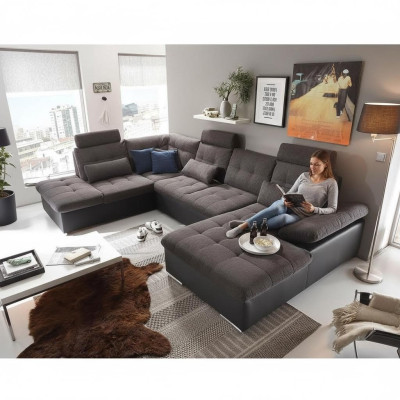 Narożnikowa kanapa Kształt U Sofa Żywy krajobraz Ustawić funkcję łóżka Design Podkładka