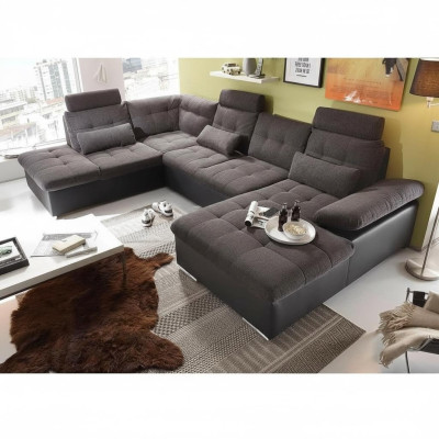 Narożnikowa kanapa Kształt U Sofa Żywy krajobraz Ustawić funkcję łóżka Design Podkładka