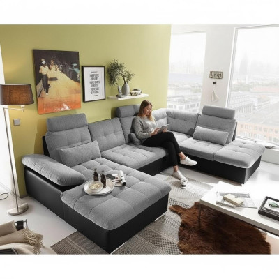 Narożnikowa kanapa Materiał Kształt U funkcji łóżka Couch Design Podkładka Włókienniczy Skóra Narożnik
