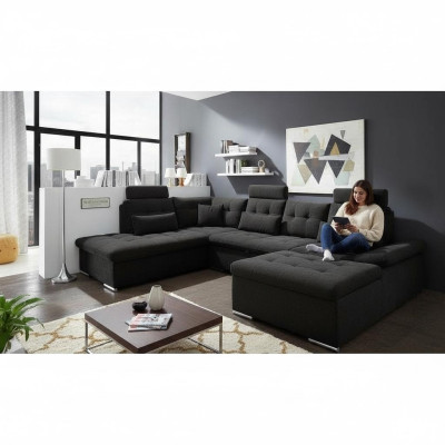 Narożnikowa kanapa Kształt U Sofa Design Podkładka Modern Włókienniczy Podstawa łóżka Funkcja łóżka