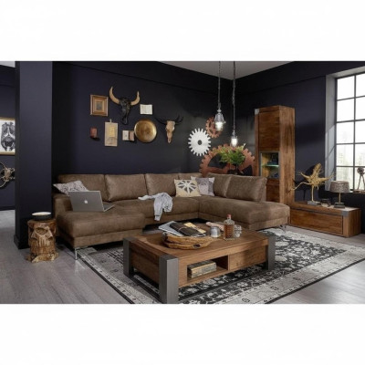 Narożnik Narożnikowa kanapa Kształt U Żywy krajobraz Sofa Couch Podkładka Ustawić Vintage