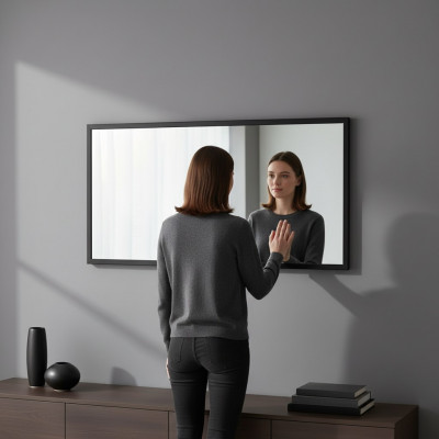 Lustro Rama lustro ścienne Klasyczny wzór Lustro 120 * 60 cm duże Drewno Nowość