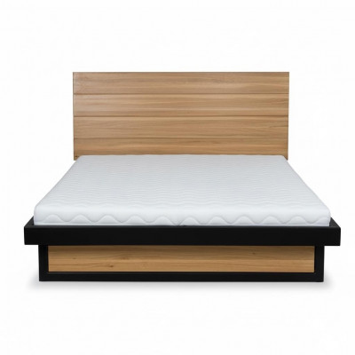 Łóżko Loft 140x200cm Masywne Drewno Sypialnia Meble Prawdziwe drewno Łóżko Dąb Metal