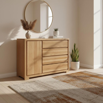 Drewno Design Komody Kredens Szafa szafka wysoka Komoda Kredens z szufladami