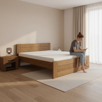 Łóżko Drewniane Oryginalne Drewno Łóżko Hotel 200x200 Style Massive Meble Sypialnia