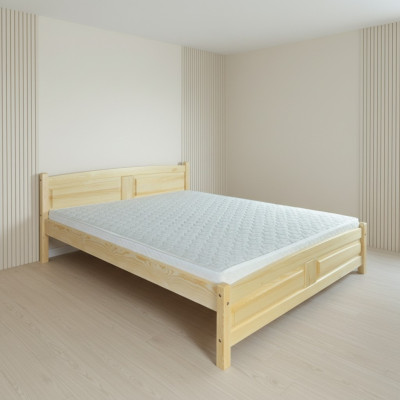 Łóżko 200x200cm Lite drewno -Łóżko Solidne drewno rama łóżka Podwójne łóżko