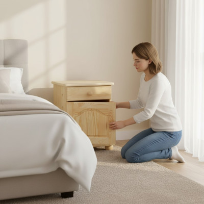 Solidny Stolik nocny Drewno Szafki nocne Konsole Konsole Konsole Kredens w stylu country house