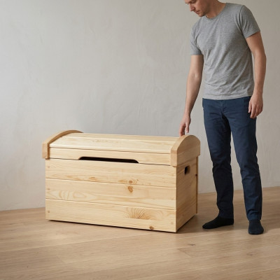 Deko Box Lite drewno Meble Drewno Meble Praca fizyczna Schatule Skrzynia Prawdziwe drewno 68x44cm