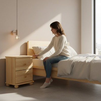 Stolik nocny Drewno Szafki nocne Konsole stołowe w stylu country house Solidne konsole Kredens