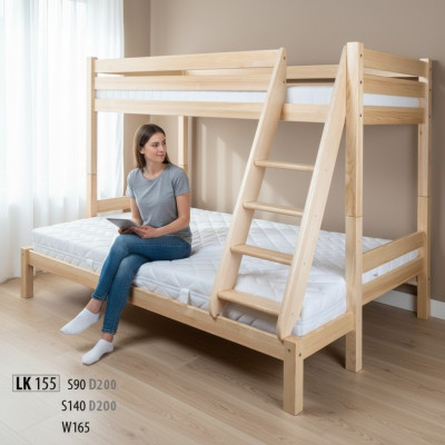 Łóżko piętrowe łóżko piętrowe sosnowe Solidny Lite drewno łóżko łóżko składane Łóżko na poddaszu Nowe