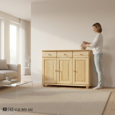 Kredens Kredens sosnowy Solidny salon z litego drewna Solidne drewno
