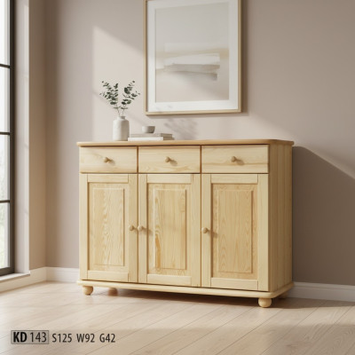 Kredens Kredens sosnowy Solidny salon z litego drewna Solidne drewno