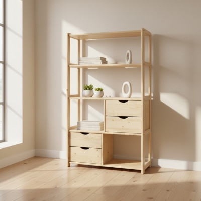 Projektant Szafa półka ścienna Ściana Półki Living Pokój Szafki Office Meble Lite drewno