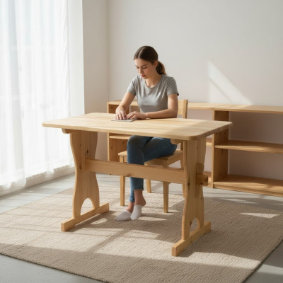 Stół obiadowy Drewno stoły Living Jadalnia Pokój Tabela 120x60 Solidne drewno stoły do ​​jadalni Prawdziwe drewno