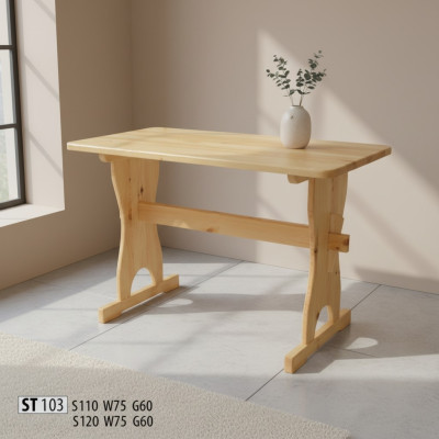 Stół obiadowy Drewno stoły Living Jadalnia Pokój Tabela 120x60 Solidne drewno stoły do ​​jadalni Prawdziwe drewno