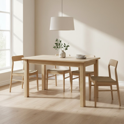 Stół obiadowy Drewno stoły Living Jadalnia Pokój 150x75 Solidne drewno stoły do ​​jadalni Prawdziwe drewno Tabela