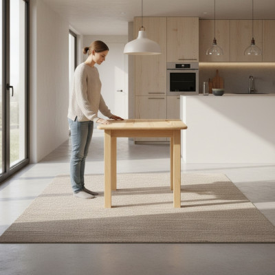 Stół obiadowy Drewno stoły Living Jadalnia Pokój 75x75 Solidne drewno stoły do ​​jadalni Prawdziwe drewno Tabela