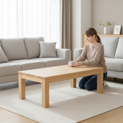 stolik kawowy drewniany stół Prawdziwe drewno Stoliki do kawy blat Tabela 120x60 Stolik
