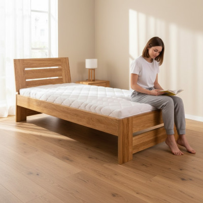 Prawdziwe drewniane łóżko Podwójne łóżko 100x200 cm Nowe Prawdziwe drewno łóżko łóżko tapicerowane Nowe