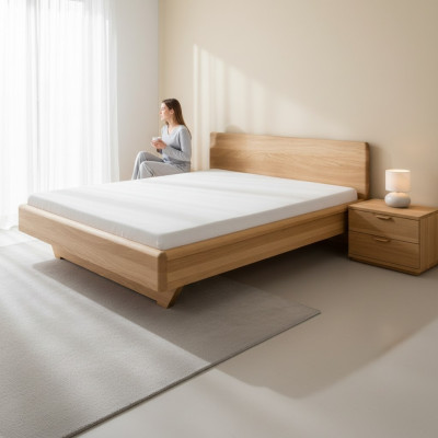 Design Solidne drewno Łóżko 180x200 łóżka dębowe łóżka drewniane Rama łóżka Sypialnia