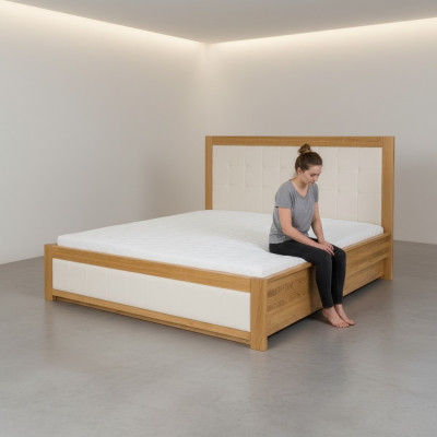Łóżko Solidne drewno Łóżko małżeńskie Buk Sypialnia Meble Drewno Nowe 180x200cm