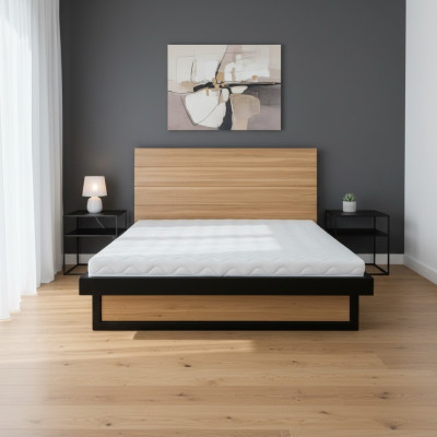 Designerskie łóżko drewniane xxl 180x200cm Łóżko Podwójne łóżko Prawdziwe drewno Sypialnia łóżka hotelowe
