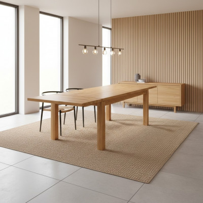 Stół obiadowy Możliwość przedłużenia Tabela drewniany stół ręcznie Solidne drewno Nowy 180x200cm