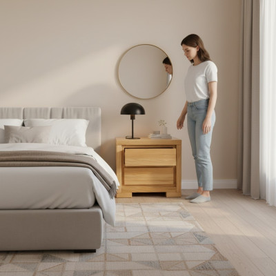 Stolik nocny Drewno Szafki nocne Konsole nocne Konsole dębowe w stylu country house