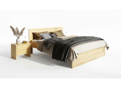 Sypialnia 3 szt. Zestaw Oryginalne Drewno Łóżko z 2x Szafki nocne 180x200cm Solidne drewno