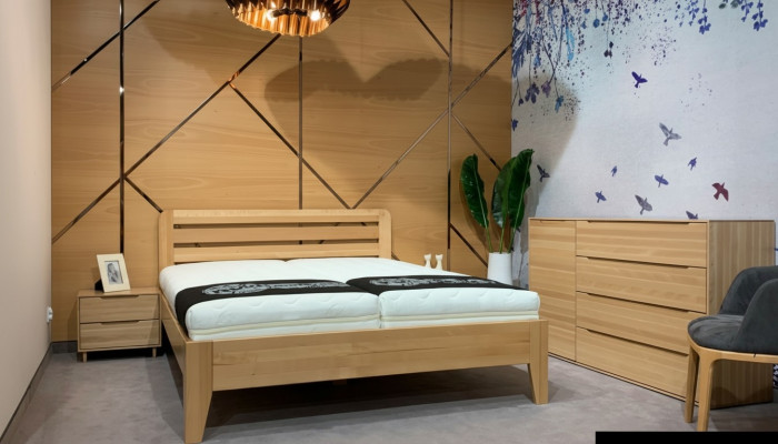 Sypialnia Łóżko Drewniane Oryginalne Drewno Łóżko Hotelowe 180x200 Style Massive Meble bed