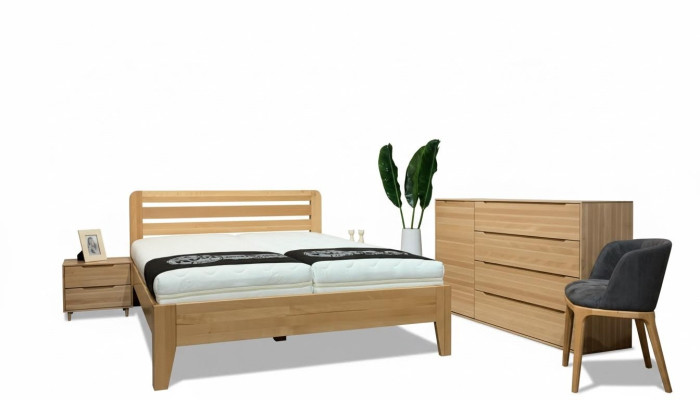 Sypialnia Łóżko Drewniane Oryginalne Drewno Łóżko Hotelowe 180x200 Style Massive Meble bed