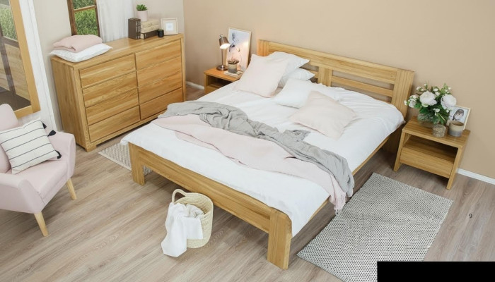 Solidne drewno Łóżko 180x200 Podwójne łóżko bukowe Solidny Oryginalny hozbett łóżko z litego drewna Nowość