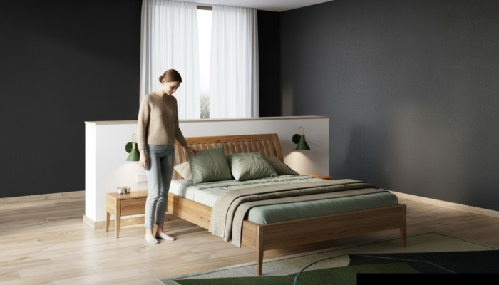 Klasyczne łóżko w stylu barokowym podwójne Drewno Hotelowe 180x200cm Nowa Sypialnia