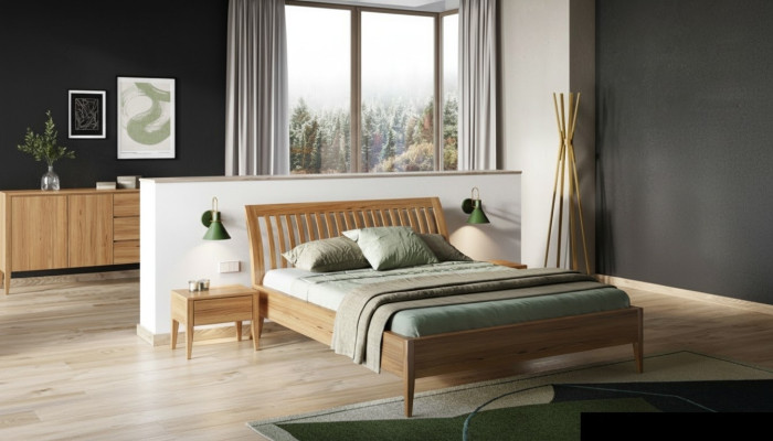 Klasyczne łóżko w stylu barokowym podwójne Drewno Hotelowe 180x200cm Nowa Sypialnia