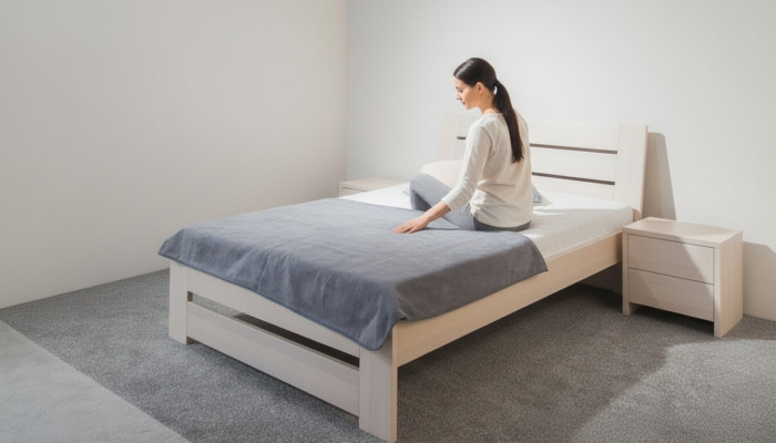 Łóżko Sypialnia Kompletny zestaw łóżka z 2 Szafki nocne 100x200cm Loft Solidny