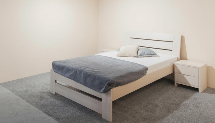 Łóżko Sypialnia Kompletny zestaw łóżka z 2 Szafki nocne 100x200cm Loft Solidny