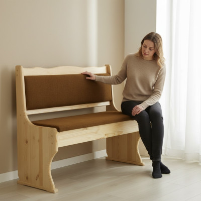 Ławka grupowa Ławka kuchenna 100cm Ławka Kanapa Stół obiadowy Solidne drewno Natur Ławki Nowość